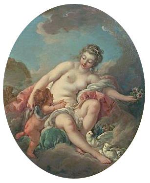 Francois Boucher Venus Restraining Cupid oil painting image